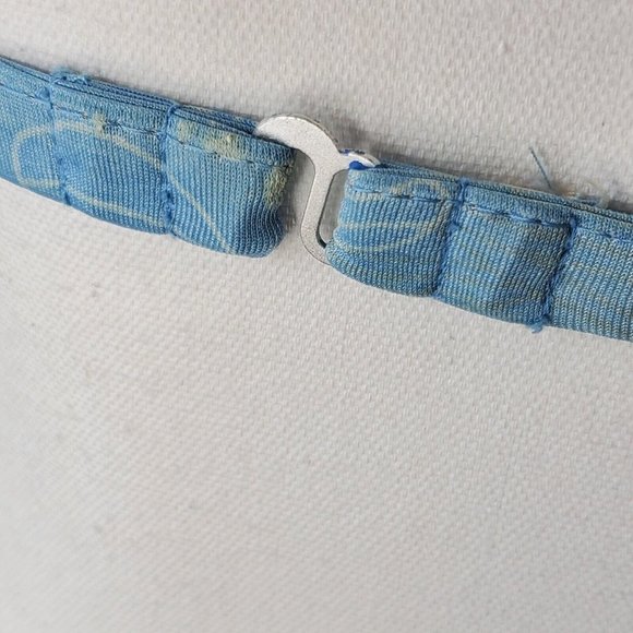 Vintage 60s 70s Pinup Retro Style Skirted Bikini Blue Halter Floral S/M READ - Picture 10 of 14